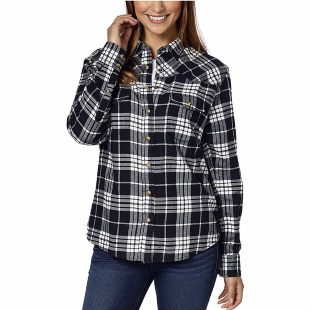 Jachs Girlfriend Large Bea Snap Front Plaid Flannel. Size Large